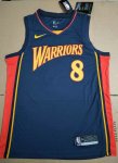 NBA 8 Ellis Warriors Maillot Retro bleu personnalisé imprimé